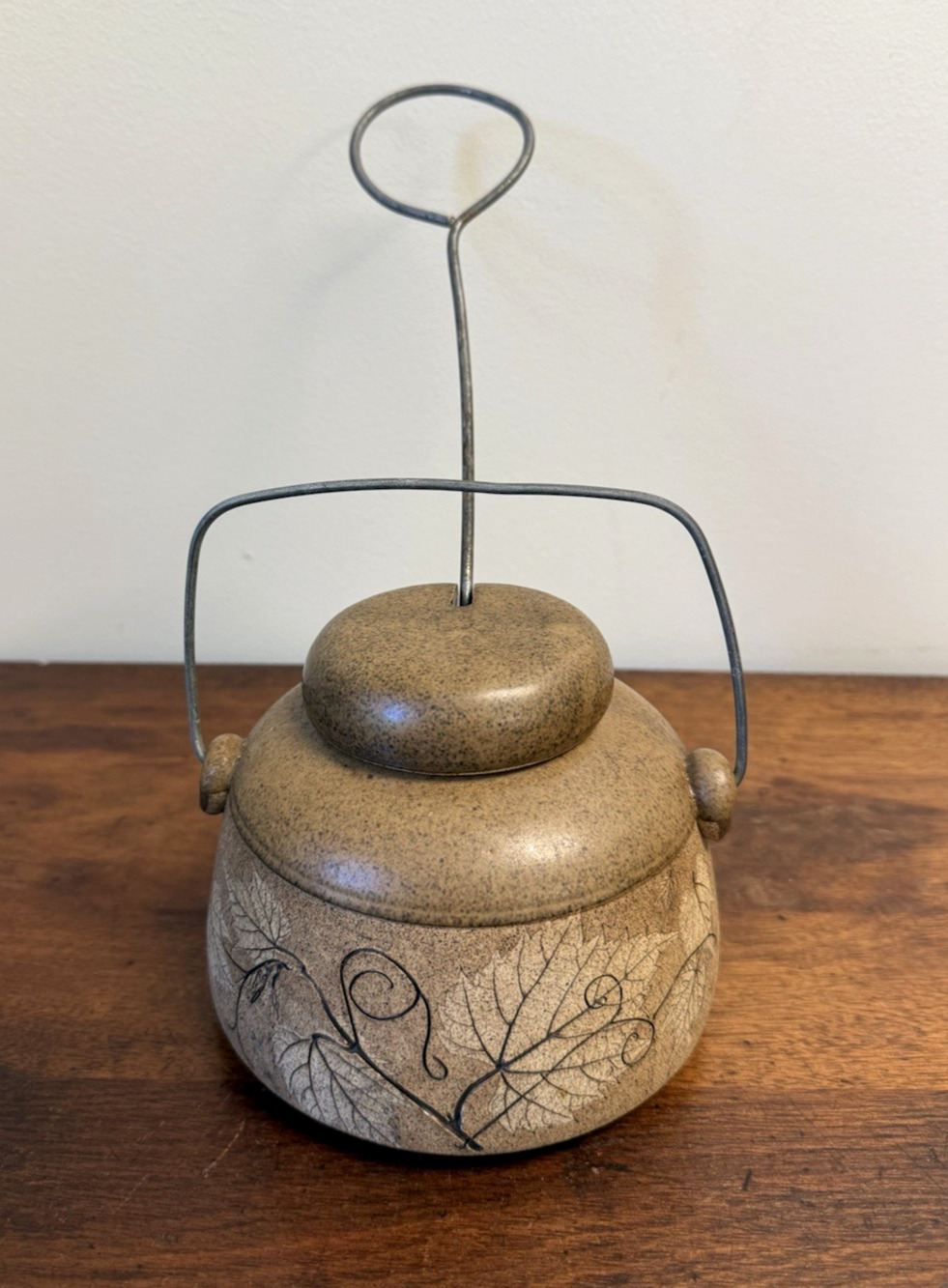 Vintage 1987 Wizard of Clay Bristoleaf Boston Pot Firelighter Fire Starter